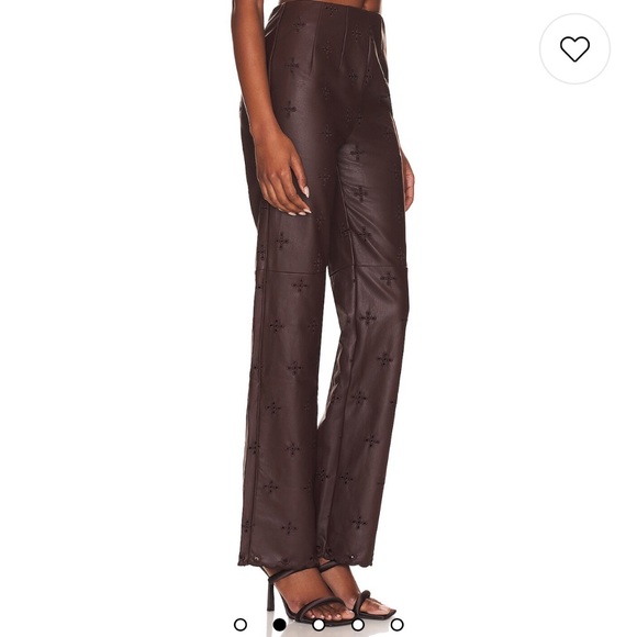 Tularosa from revolve brown leather eyelet pants - Picture 4 of 8